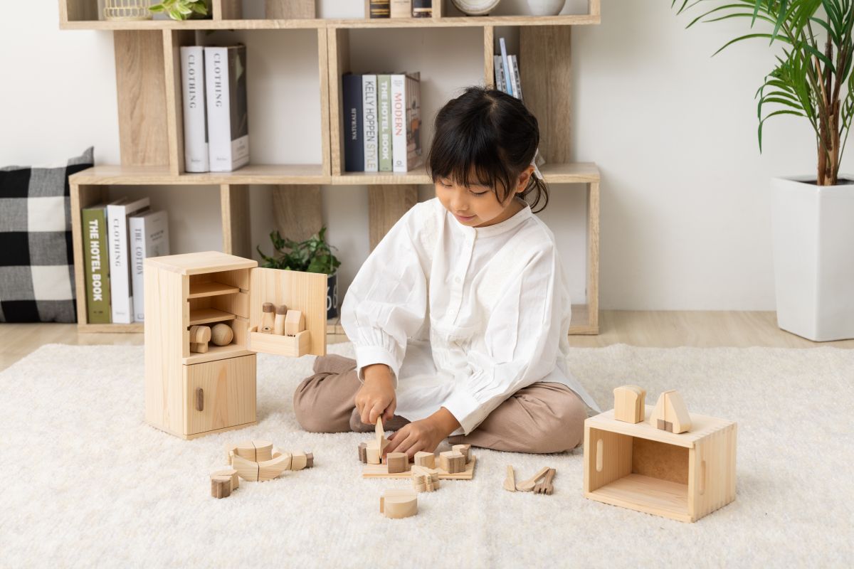 IKONIH ままごと冷蔵庫 ままごと 木のおもちゃ