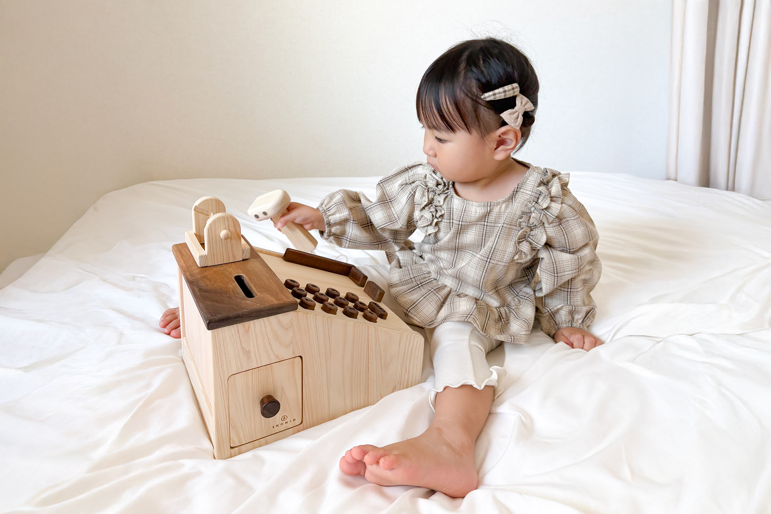 IKONIH おかねフローレジスター ままごと 木のおもちゃ